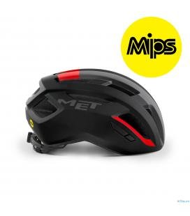 CASCO MET VINCI MIPS NEGRO ROJO - Imagen 2