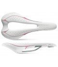 Sillín MTB SLR Damas Gel Flow Selle Italia cuero blanco